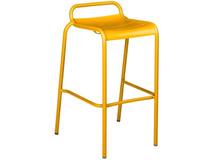 Žlutá kovová barová židle Fermob Luxembourg 79 cm