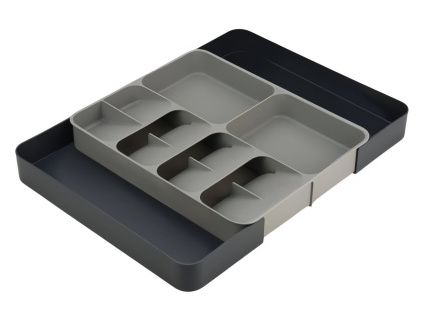 Šedý rozložitelný organizér na příbory DrawerStore Expanding 31,5 / 55,9 x 39,5 cm