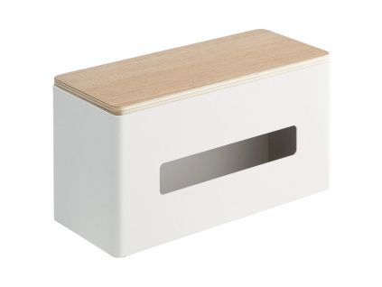 Bílý kovový box na ubrousky Yamazaki Rin 26 x 11 cm