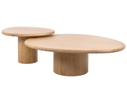 Set dubových konferenčních stolků Oakley 114x90/70x60 cm