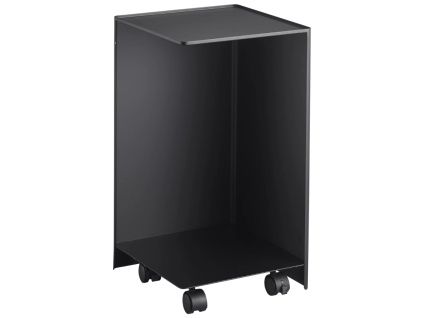 Černý kovový pojízdný stojan na toaletní papír Yamazaki Tower 43 cm