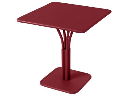 Červený kovový stůl Fermob Luxembourg Pedestal 71 x 71 cm