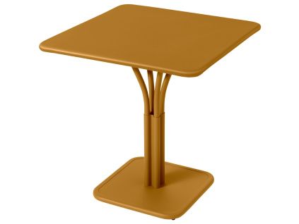 Hnědý kovový stůl Fermob Luxembourg Pedestal 71 x 71 cm