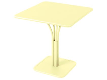 Citronově žlutý kovový stůl Fermob Luxembourg Pedestal 71 x 71 cm