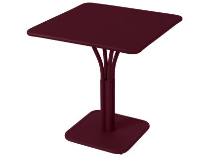Třešňově červený kovový stůl Fermob Luxembourg Pedestal 71 x 71 cm