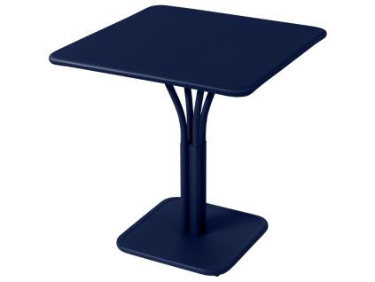 Tmavě modrý kovový stůl Fermob Luxembourg Pedestal 71 x 71 cm