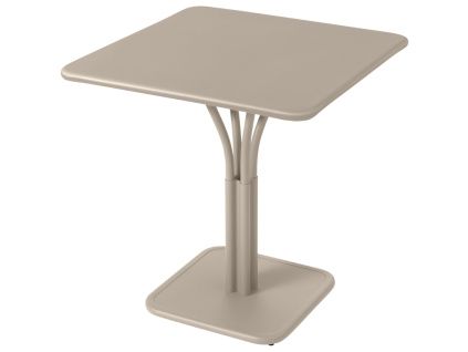 Muškátově šedý kovový stůl Fermob Luxembourg Pedestal 71 x 71 cm