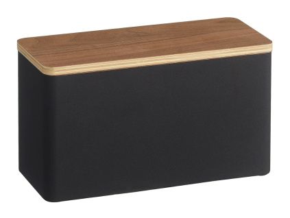 Černý kovový úložný box Yamazaki Rin 23 x 10,5 cm