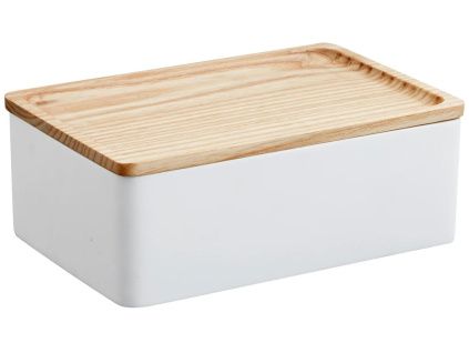 Bílý plastový úložný box Yamazaki Rin 18,5 x 12,5 cm