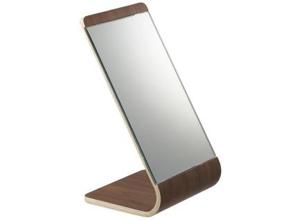Hnědé dřevěné kosmetické zrcadlo Yamazaki Rin 23,3 cm
