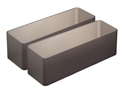 Set dvou kouřově šedých plastových organizérů Yamazaki Tower 24 x 8 cm
