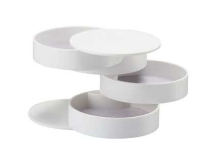 Bílý plastový organizér na šperky Yamazaki Tower 10 cm