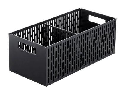 Černý plastový organizér Yamazaki Tower 15,3 x 32 cm