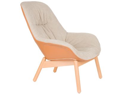 Béžové čalouněné lounge křeslo WLL DUKE