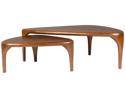 Set dvou ořechových konferenčních stolků ZUIVER ISLA 70x50/110x60 cm