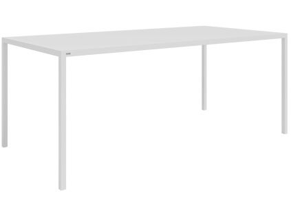Bílý kovový jídelní stůl Simplico 180 x 90 cm