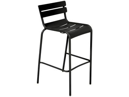 Černá kovová barová židle Fermob Luxembourg 80 cm