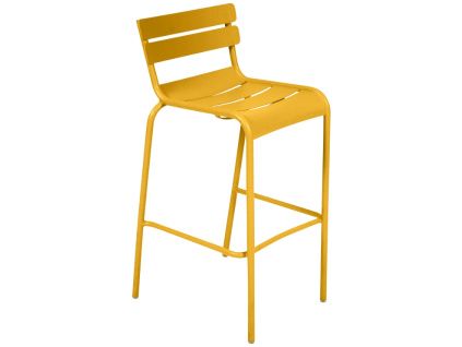 Žlutá kovová barová židle Fermob Luxembourg 80 cm