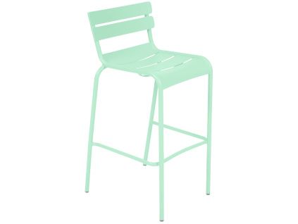 Opálově zelená kovová barová židle Fermob Luxembourg 80 cm