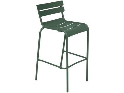 Tmavě zelená kovová barová židle Fermob Luxembourg 80 cm