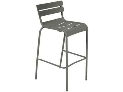Šedozelená kovová barová židle Fermob Luxembourg 80 cm