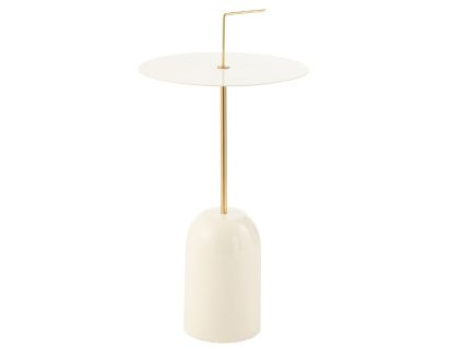 Bílo-zlatý kovový odkládací stolek J-line Sides 30 cm