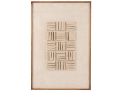 Bílo-béžový abstraktní obraz J-line Carvan 122 x 82 cm