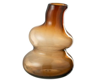 Hnědá skleněná váza J-line Flashy 33 cm