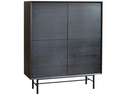 Černá dubová komoda Aurora 110 x 41 cm
