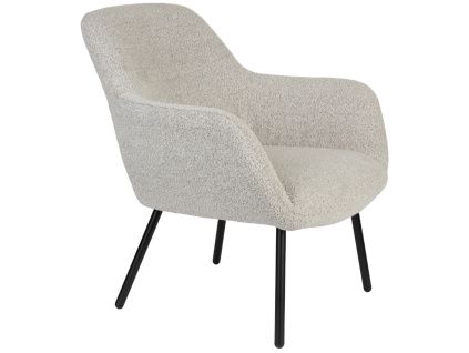 Béžové bouclé lounge křeslo WLL DUDE