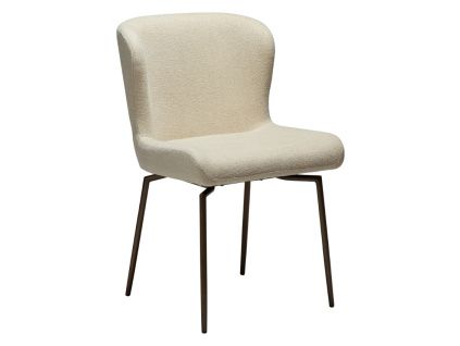 Béžová bouclé otočná jídelní židle DAN-FORM Glam