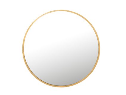Zlaté kovové závěsné zrcadlo J-line Moga 80 cm
