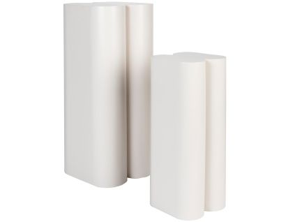 Set dvou béžových kovových odkládacích stolků ZUIVER SHAPE 35/26 cm