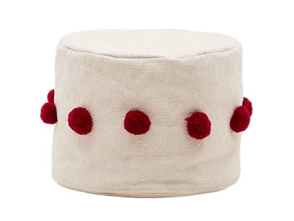 Béžovo-červený puf Kave Home Manua 40 cm