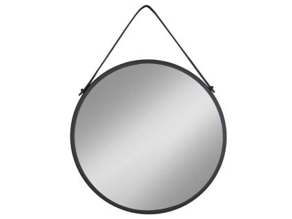 Černé závěsné kulaté zrcadlo Chantal 60 cm