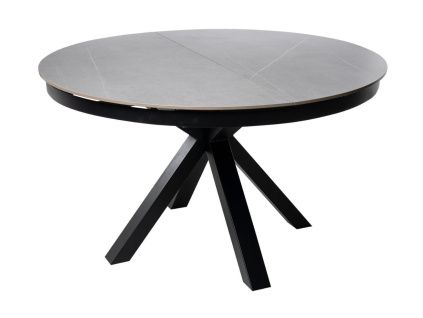 Šedý rozkládací jídelní stůl Somcasa Zuri 130/180 x 130 cm