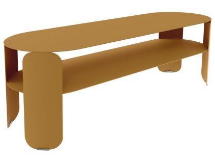 Hnědý kovový zahradní konferenční stolek Fermob Bebop 120 x 40 cm
