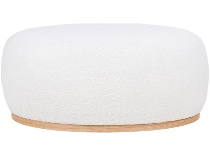 Bílý bouclé taburet Belfort 54,5 x 88,5 cm