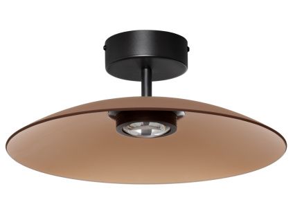 Hnědé skleněné stropní LED světlo Nova Luce Polifemo 40 cm