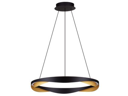 Černo-zlaté kovové závěsné LED světlo Nova Luce Radon 65 cm
