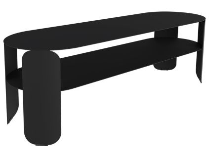 Černý kovový zahradní konferenční stolek Fermob Bebop 120 x 40 cm