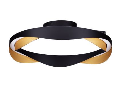Černo-zlaté kovové stropní LED světlo Nova Luce Radon 45 cm