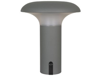 Šedá plastová dobíjecí zahradní LED lampa Ramsey