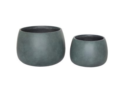 Set dvou tmavě zelených zahradních květináčů Stanbury Ø 42/55 cm