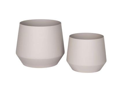 Set dvou pískově hnědých kovových květináčů Trofa Ø 20/25 cm
