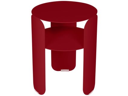 Červený kovový zahradní odkládací stolek Fermob Bebop 35 cm