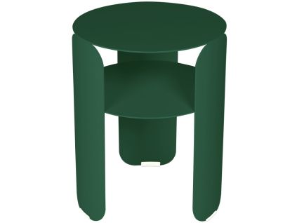 Tmavě zelený kovový zahradní odkládací stolek Fermob Bebop 35 cm