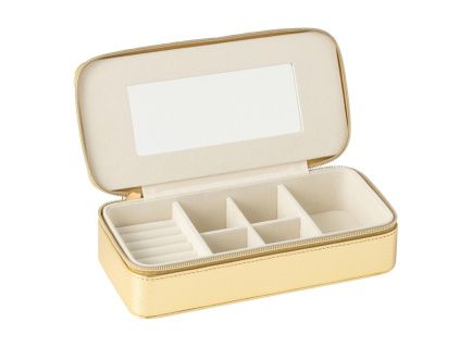 Zlatá koženková šperkovnice J-line Jewly 24 x 11,5 cm