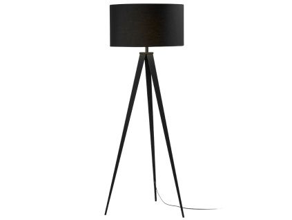 Černá bavlněná stojací lampa Kave Home Iguazu 157 cm