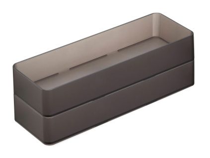 Set dvou kouřově šedých plastových organizérů Yamazaki Tower II. 24 x 8 cm